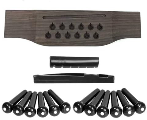 Jeu de chevalet de guitare acoustique 12 cordes – 12 broches, sillet et sillet de remplacement pour un son amélioré