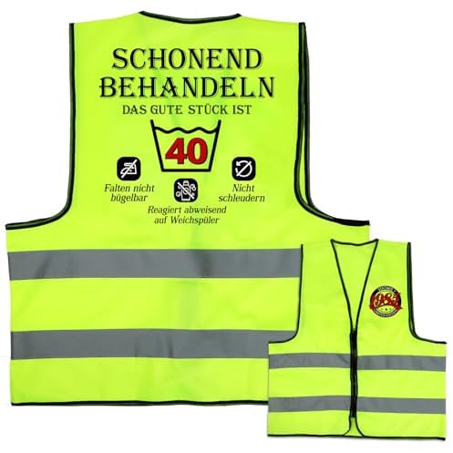 BETESSIN Geschenke zum 40 Geburtstag Männer Frauen - Schonend Behandeln - Lustige Weste mit Pflegehinweis - Geburtstagsgeschenk für Frauen 40 - Geschenk zum 40 Geburtstag Mann