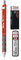 rOtring Tikky Druckbleistift, roter Schaft, + 12 Nachfüllminen HB 0,5 mm, B20 Rapid-Eraser