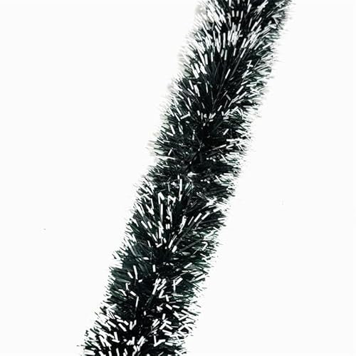 Hrlace Weihnachtsgirlande Weihanachtskranz Tannengirlande Dekogirlande Tür Kugelkranz Weihnachtsdeko Künstlich Dekogirlande für Kamin Treppe Garten Hof Xmas Baum Deko, Dunkelgrün 9cm x 1m 2 Stück