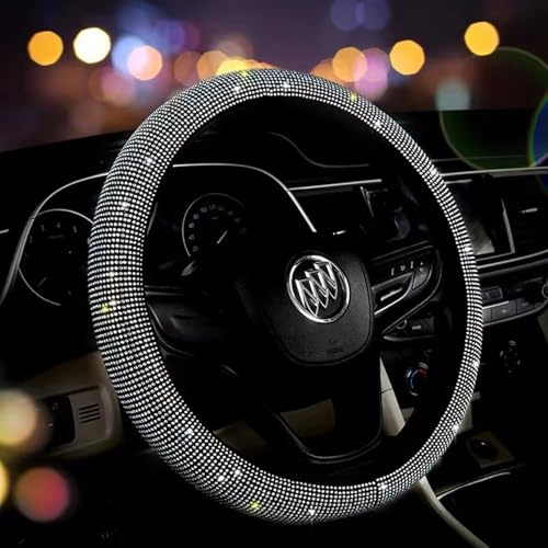 Bling Sparkly Diamond Lenkradhülle, Kristall-Strasssteine, Universalgröße, passend für 37–38 cm, atmungsaktives Autozubehör, Lenkradschutz
