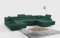 MKS MEBLE Sofa Grün Wohnzimmer - Wohnlandschaft - U-Form Couch mit Schlaffunktion - Schlafsofa mit Bettkasten - Wohnzimmer U Couch - Polstersofa mit Bettkasten - Gustaw U Grün Kronos