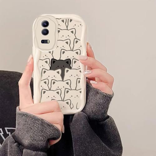 PAIXIKYZ Compatible avec Vivo Y72 5G/Vivo Y52 5G Coque Silicone Souple Design Ondulé Lisse et Crémeux