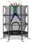 HOMCOM Trampoline Enfant Ø 1,63 × 1,9H m Filet de sécurité Porte zipée Couvre-Ressorts 6 poteaux rembourrés Inclus Noir