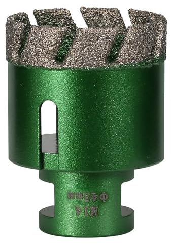 Vearter 45 mm Diamond Core Drill Bit, M14 Thread Connection Masonry Hole Saw, Vacuum Brazed Hollow Hole Cutter for Tile, Marble, Granite, Porcelain, Concrete, Quartz Stone