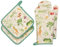 Arquiel Gants De Four & Maniques Lot De 4, 100% Coton Maniques Cuisine Gant Four Anti Chaleur Extra-Longue pour Barbecue, Cuisine, Griller, Micro-Ondes(Fruits et légumes rétro)