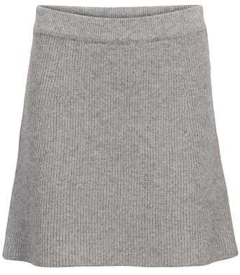 Objviola Mw Re kort stickad kjol Noos, Medium grå melerad, XS