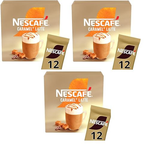 NESCAFÉ Caramel Latte x12 Instant Coffee Sachets (Pack of 3, Total 36 Sachets)