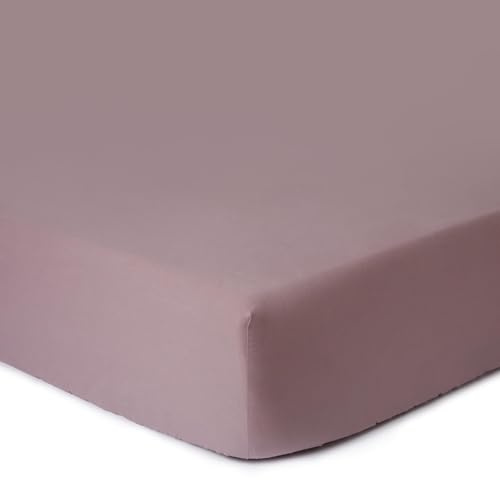 URBANARA MATA Spannbettlaken 180-200 cm x 200 cm I 100% Baumwolle, Weich Atmungsaktiv & Temperaturregulierend I Made in Portugal Oeko Tex 100 I Dunkles Taupe