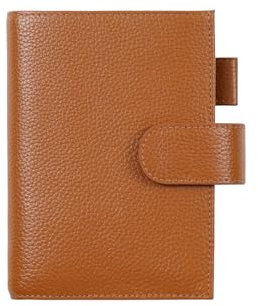 Moterm Leder Cover für Moleskine Pocket-Passend für Moleskine Pocket Classic/Daily/Weekly Planner,Kiesel-Gebranntes orange