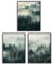 MJ-GRAPHICS® Poster Wald Nebel Bilder 3er Set Bild A2 Natur Wanddeko Wohnzimmer Schlafzimmer Poster Kunstdrucke Waldlandschaft Wandkunst Naturmotive Nebelwald Poster Grün – ohne Rahmen