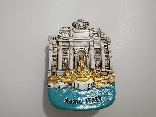Athens Greece Souvenir Refrigerator Magnet, Parthenon and Caryatids Design, 3D Resin (Trevi Fountain)
