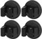REZZI Mop Broom Holder Suction 4 Pcs Stainless Steel Vacuum Suction Cup Mop Holders Reusable Suction Broom Holder No Drilling Garden Tool Organizer for Bathroom Kitchen Office Closet Garage (Black)