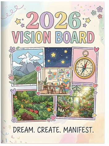 Buch Der Vision Board 2026, Plan Der 12, Ziele Definierliste - Für Studenten, Lehrer, Profis, Führer, Büro, Zuhause, Schule, Familie, Workshop