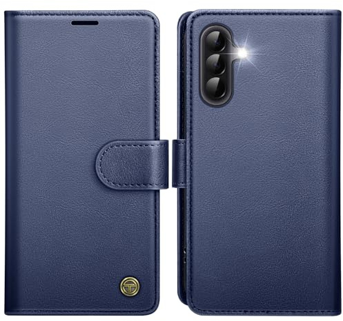 AIMOYU for Samsung Galaxy A37 5G Case, Flip Wallet Leather Phone Case with [4 Card Slots] [Kickstand] [RFID Blocking] Magnetic Protective Shockproof Cover for Samsung A37 Phone Case - Blue