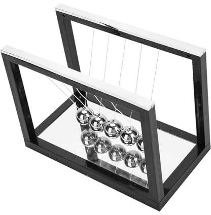 Taidda Pädagogische Schaukel-Pendel-Kugel-Dekoration, Kunsthandwerk für Zuhause und Arbeitszimmer, Schreibtischdekoration für und Erwachsene – Schwarz, 11,8 X 8,4 X 16 cm (Black)