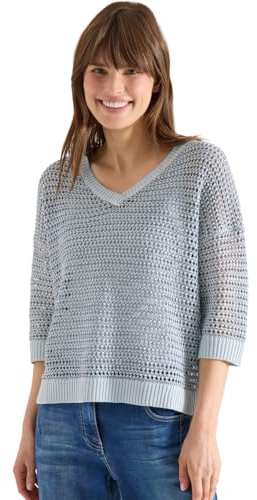 Cecil Damen Pullover mit V-Neck und Garnmix
