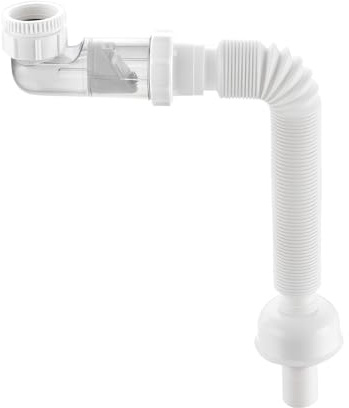 Qrity 1 Pieza Desague Lavabo, Desagüe Tubo Flexible y Extensible para conexiones de fregaderos de cocina y baño G1 1/4 y G1 1/2
