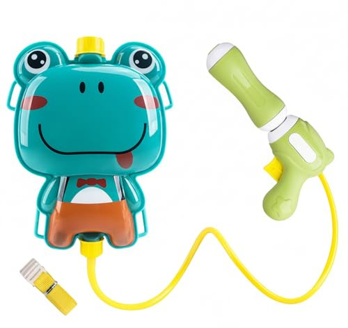 Rucksack-Wasserpistole, 1000 ml Fassungsvermögen, Wasserpistole mit Rucksacktank, 5–8 m Reichweite und einfache Pull-Push-Aktion für Sommerspiele im Freien, Pool, Strandspaß und Familienaktivitäte