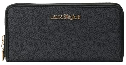 Laura Biagiotti Portafoglio Donna in PU, Con Portamonete e Cerniera Zip Around, Texture Crackle Con Scatola Regalo