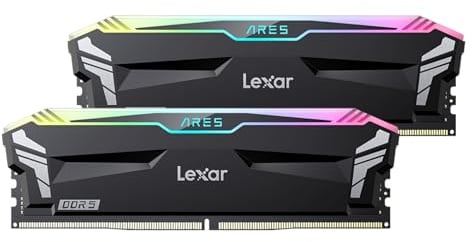 Lexar RGB DDR5 RAM Kit 32 Go (2x16 Go) 6800 MHz CL34, Mémoire 288 broches UDIMM pour ordinateur de jeu PC, Mémoire DRAM de bureau pour XMP 3.0, AMD EXPO, CL34-45-45-108, 1.4V
