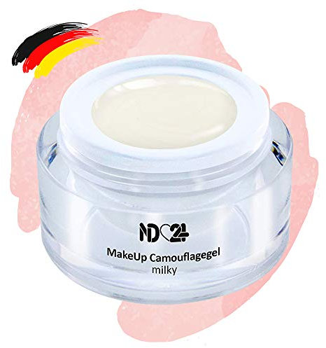 ND24 NailDesign – Make Up Camouflage Gel für Gelnägel – Cover Gel für eine Nagelmodellage wie im Nagelstudio – Aufbaugel für Babyboomer Nägel – Made in Germany & vegan (15ml | milky)