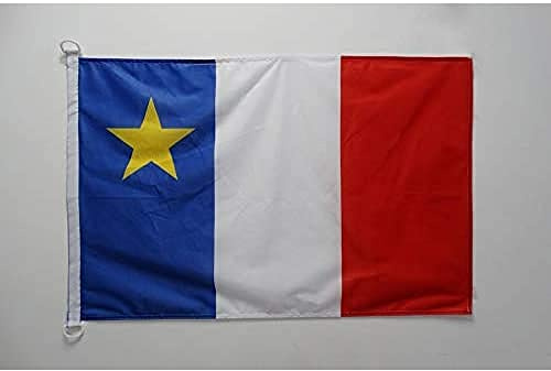 AZ FLAG Acadia Boat Flag 45x30 cm Mesh Polyester Plastic Rings | Outdoor and marine use Acadian 12x18 in boat flag weather resistant with double stitched seams and reinforced edges