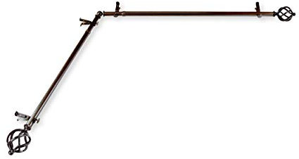 Rod Desyne Eck-Fenster-Vorhangstange, Kakao, 71-122 cm