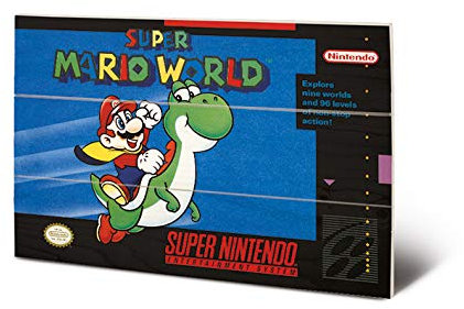 Nintendo Kunstdruck auf Holz, 29,5 x 20 cm, Super (Super Mario World)