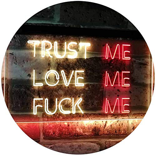ADVPRO Trust Me Love Me Fuck Me Décor Man Cave Nightclub Garage Dual Color LED Barlicht Neonlicht Lichtwerbung Neon Sign Rot & Gelb 600 x 400mm st6s64-i3081-ry