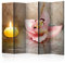 decomonkey Paravent Raumteiler Innen Orchidee Spa Zen 225x172 cm 5 Teilig Einseitig Room Divider Wall Raumteiler Stehend Trennwand Sichtschutz Spanische Wand Sichtschutzwand Wohnzimmer Holz