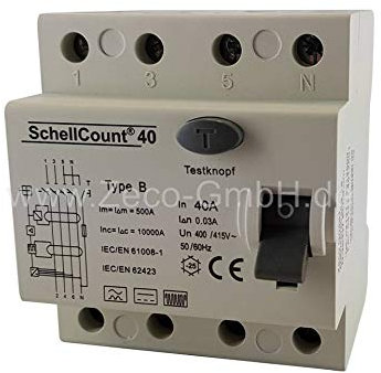 Allstromsensitiv Fehlerstromschutzschalter RCCB 40A 4-pol.Typ B Ladegerät Elektroauto Wallbox