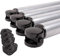4er Set rollende Tischbeine 870mm Tischfuss auf Rolle mit Bremse ø 50mm Metall in verschiedenen Farben (Silbergrau)