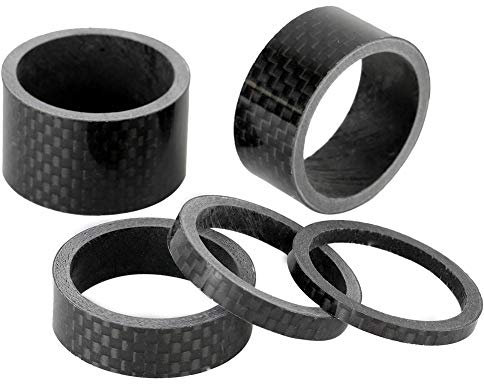 VGEBY Fahrrad Headset Spacer, 3/5/10/15/20mm Carbon Fiber Fahrrad Ahead Vorbau Spacer Mountainbike MTB Rennrad Gabelscheibe Spacer Stem Kits