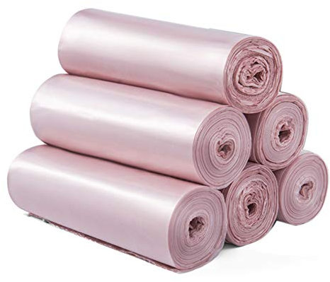 dragonaur 5 Roll/100Pcs Household Disposable Thicken Garbage Bag Home Kitchen Rubbish Waste Bags Trash Can Liner Pouch Bags for Home, Car Rose Gold