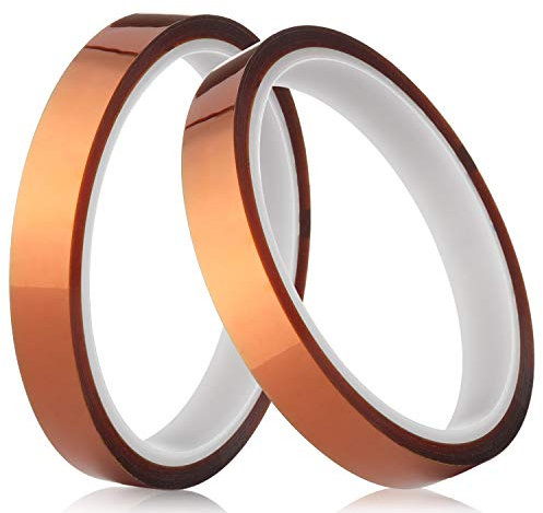 2 rouleaux de ruban polyamide haute température Kapton 13 mm, utilisé pour le masquage, le soudage, l'électricité, etc.