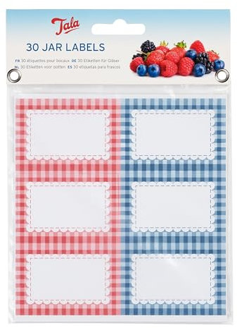 Tala Everyday Gingham Preserving Label Set, Patterned Design
