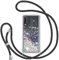 Handyband für Samsung Galaxy A50/A50S/A30S Hülle mit Band, Glitzer Treibsand Handyhülle mit Kordel zum Umhängen Transparent Stoßfest Schutzhülle mit Kette Schnur, Quicksand Necklace Case in Schwarz