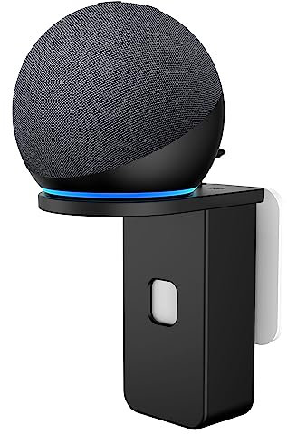 Cozycase Wandhalterung für Dot 4/5. Generation mit Uhr - Platzsparend Halterung Zubehör für Google Nest Mini, Ideal für Küche Bad, Kein Lochen notwendig (1-Packung, Schwarz)