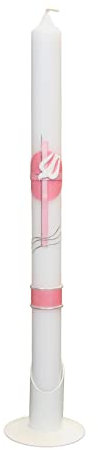 Wiedemann Taufkerze Kreuz Sonne Taube 415/30mm (Rosa)