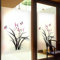 Xijier Fensterfolie, Sichtschutz, Glasfolie, nicht klebend, mattiert, statisch haftend, für Zuhause, Büro, Orchidee, Schmetterling, dekorative Aufkleber für Badezimmertürverkleidungen, 50 x 90 cm