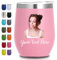 Qingxily Verre à vin personnalisé avec couvercle, tasse à vin isotherme en acier inoxydable avec nom et logo photo, cadeaux personnalisés pour la fête des mères, maman, femme