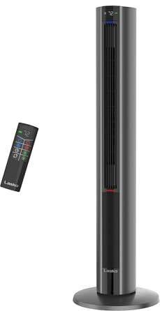 Lasko Oscillating All Season Tower Fan and Space Heater in One for Home with Adjustable Thermostat, Overheat Protection, 4 Fan Speeds, 3 Heat Settings and Remote, 42 Inches, 1500W, Gray, FH515