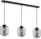 meineWunschleuchte LED Pendelleuchte Industrial Style 3 flammig Schwarz mit Rauchglas