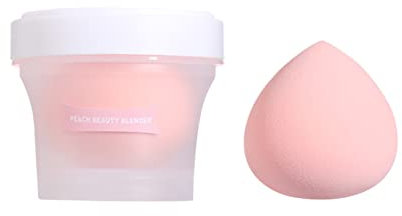 Lot de 2 éponges de maquillage avec étui, mélange humide et sec pour fond de teint liquide, crèmes, correcteur, fard à joues(Rose)