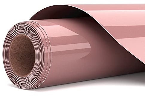 Flex Thermocollant pour Tissu Or rose, Vinyl Thermocollant HTV Rouleau 30,5 X 305CM Flex Thermocollant transfert Film Plotter Pour DIY t-shirts, sacs et autres tissus,Facile à Couper et à Désherber