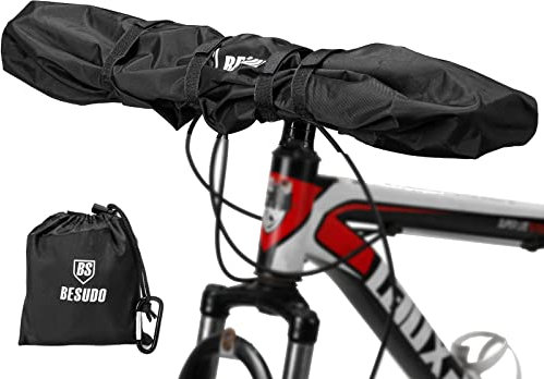 Besudo Lenkerschutzhülle Ebike Transportschutz - Lenkerschutz Schutzhülle Lenkerhaube Schutzhaube für Fahrrad Lenker - Fahrrad Abdeckung für Heckträger - Ebike Zubehör als Lenker Regenschutz -30-B
