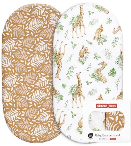 GLLQUEN 2er Pack Spannbettlaken Kinderwagen 81x41 Mikrofaser Öko-Tex Baby