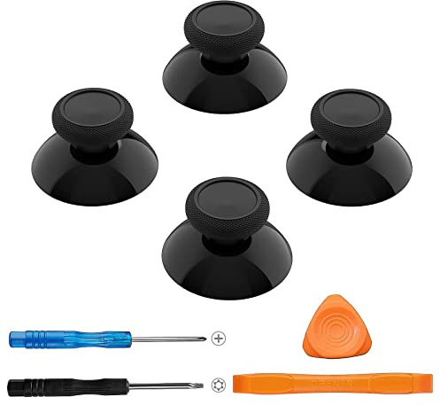 TOMSIN Replacement Joysticks for Xbox One Series X/S Controller,4PCS True Rubberized Thumbsticks Repair Kit for Xbox One Wireless Controller(Black)