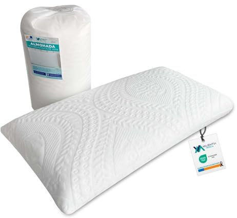 Memory Foam Kissen 90x35cm Waschbarer, Kopfkissen Nackenschmerzen, Orthopädisches Kissen - Waschbarer und Abnehmbarer Aloe-Vera-Bezug mit Reißverschluss - Oeko-TEX | Valentia HOGAR